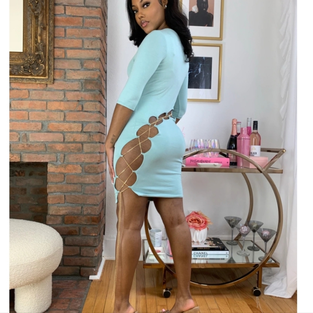 Cherie chain lace up dress